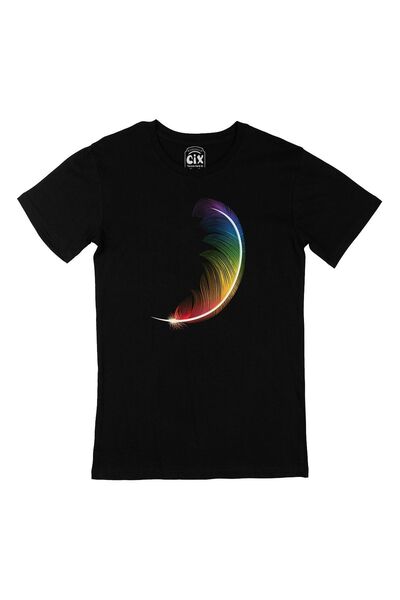Cix Tricou negru color pene