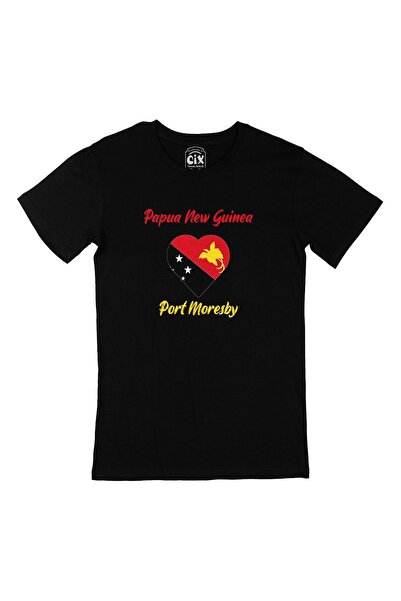 Cix Port Moresby, Papua Nova Gvineja, zastava, crna majica sa srcem