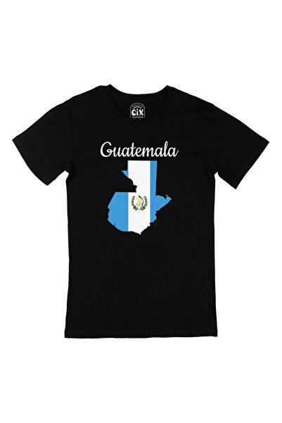 Cix Mapa i zastava Gvatemale na crnoj majici