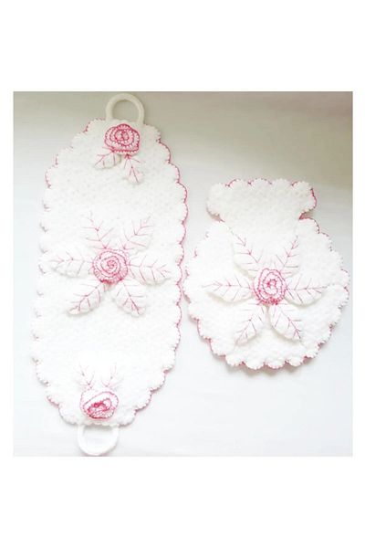 Oiz Story Hand Knitted Pink Set of 2 Bath Loofah (dowry)