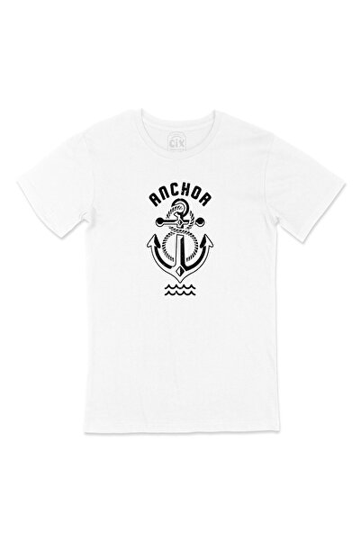 Cix White T-Shirt with Anchor Sailor Pocket Logo Design