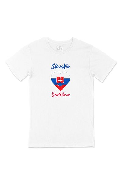 Cix Tricou Bratislava Slovacia Flag Heart Heart