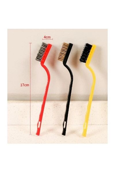 BRE HOME 3 Pieces Wire Brush Detailed Cleaning Kit - Copper, Iron and Hard Plastic Scraper Sink Wc