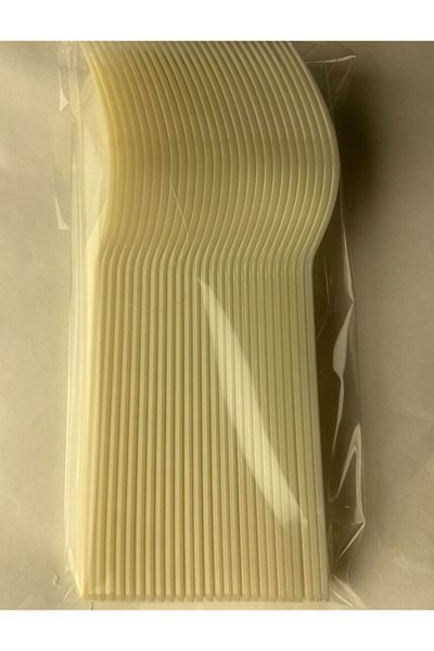 Kapital plastik 25 Pieces Cream Colored Plastic Fork