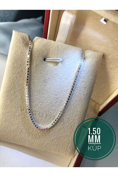 vogutima Gümüş Kolye - 1.5 Mm Küp Zincir Gümüş • Işıklı Kutuda Sevgiliye • Eş...