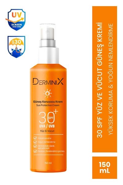Derminix Sun Cream Spf 30 Yüksek Koruma Yüz Ve Vücut Güneş Kremi
