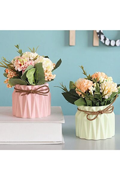 FLORADA YENİ ŞEKER RENKLER DEKORATİF, HEDİYELİK 2'Lİ SUKULENT VE KAKTÜS SAKSI...