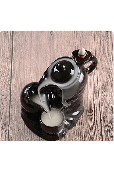 ShowArt Hediyelik Dekoratif Çaydanlık Tasarımlı Geri Akış Tütsülük Büyük Boy