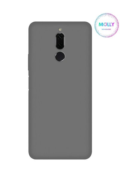 Molly Technology جراب سيليكون مخملي سائل رمادي لهاتف هواوي ميت 10 لايت