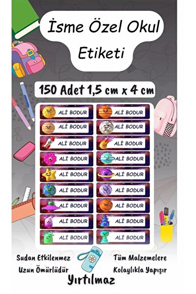 Think And Print Okul Etiketi Kalem Defter Etiketi Özel İsim Yazılabilen Etike...