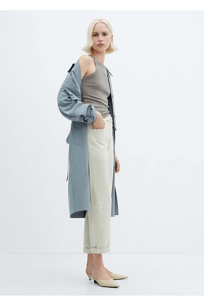 MANGO Woman Bluse aus gewaschener, gerippter Baumwolle