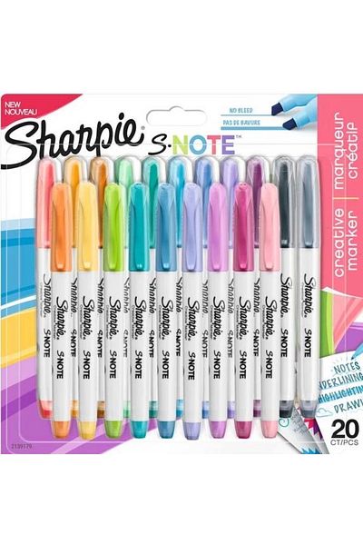 Sharpie 20-Piece Highlighter Snote - Multifunctional Mixed Bls