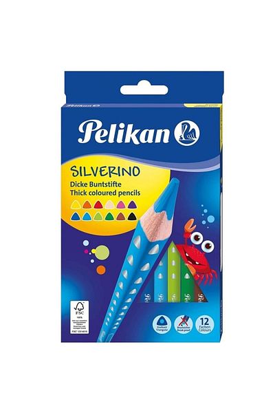 Pelikan قلم طلاء جاف سيلفرينو جامبو - 12 قطعة مثلثة700627