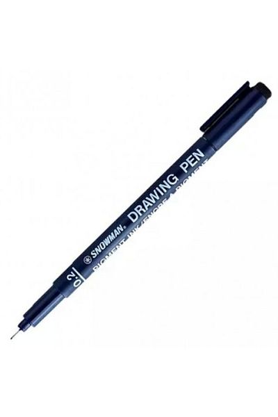 Snowman Technical 0.2 Mm Black Drawing Pen - Pack of 12 Ft700