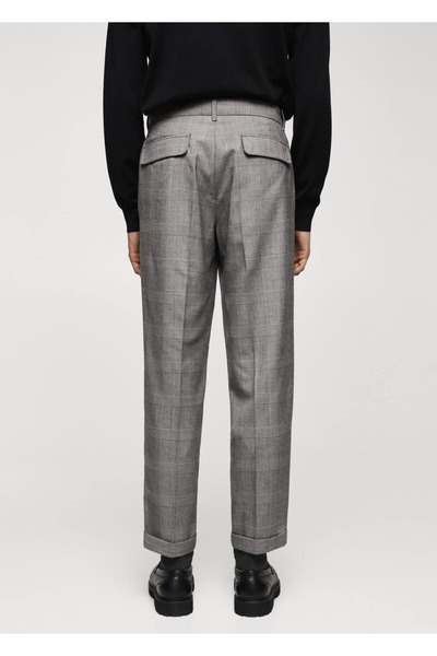 MANGO Man Kareli pilili pantolon