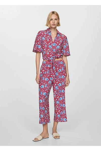 MANGO Woman Hemd mit floralem Knotendetail