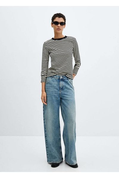 MANGO Woman Striped long-sleeved T-shirt