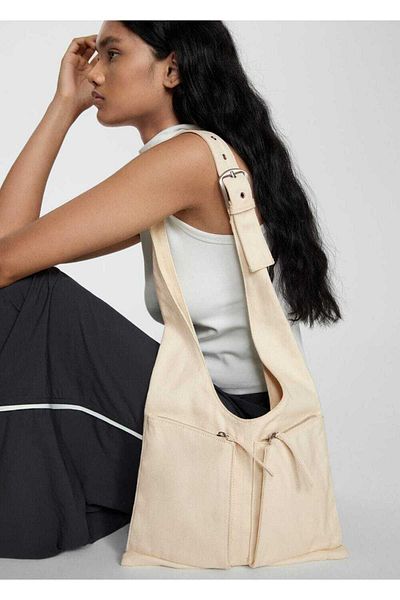 MANGO Woman Denim Pocket Bag