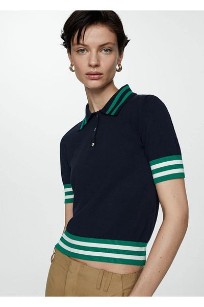 MANGO Woman Pulover cu gât polo