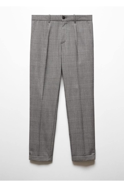 MANGO Man Kareli pilili pantolon