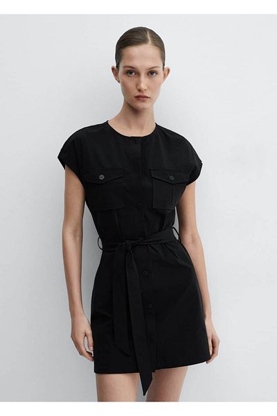 MANGO Woman Pocket Detailed Tie Detailed Dress