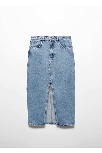 MANGO Woman Midi denim etek