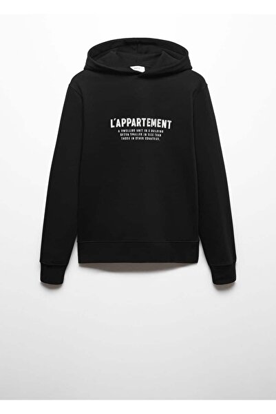 MANGO Man İşlemeli kapüşonlu sweatshirt