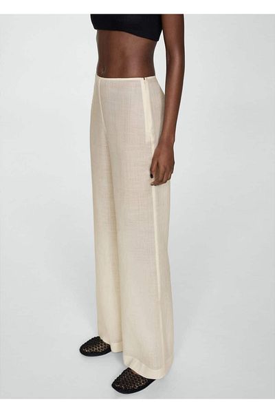 MANGO Woman 100% Ramie - Straight Cut Trousers