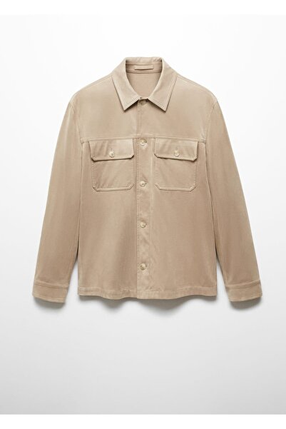 MANGO Man Süet görünümlü cepli gömlek ceket