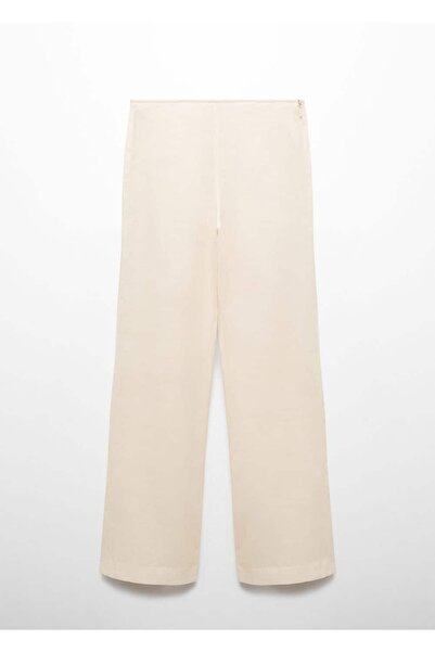 MANGO Woman 100% Ramie - Kalhoty rovného střihu