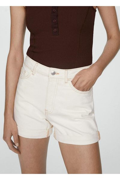 MANGO Woman High-waisted denim shorts