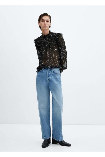 MANGO Woman Bluse mit Volantmuster