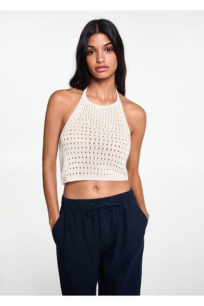 Mango Teen Tricou Ecru Pentru Copii
