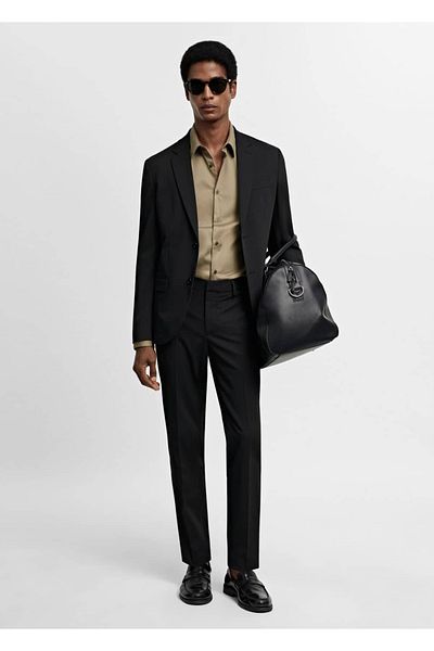MANGO Man Πουκάμισο ποπλίνα Super Slim Fit