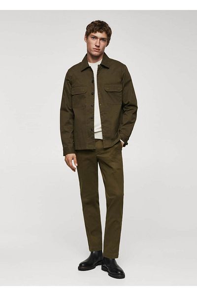 MANGO Man Pleated Slim Fit Chino Pants