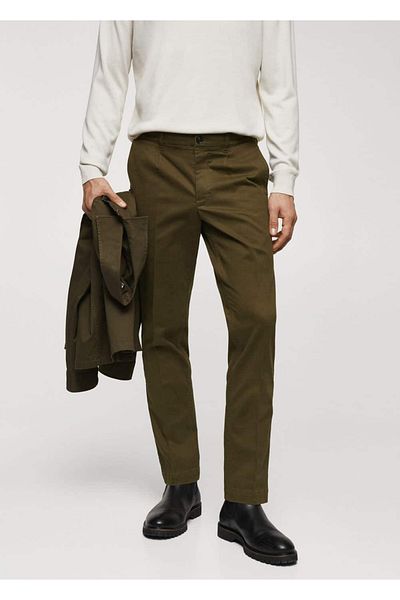MANGO Man Pleated Slim Fit Chino Pants