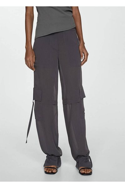 MANGO Woman Cargo Pants with Metallic Details