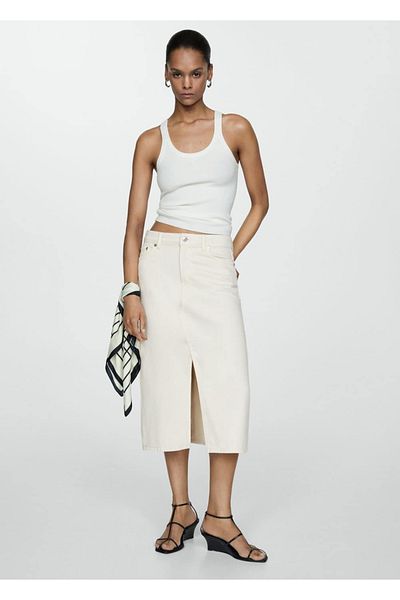 MANGO Woman Midi farmer szoknya