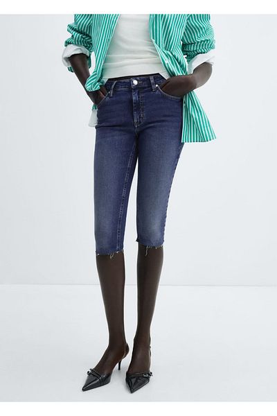 MANGO Woman Blugi capri slim fit