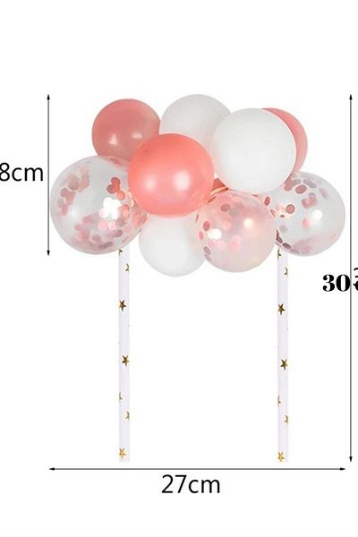 Partifabrik Rose Balloon Birthday Cake Decoration