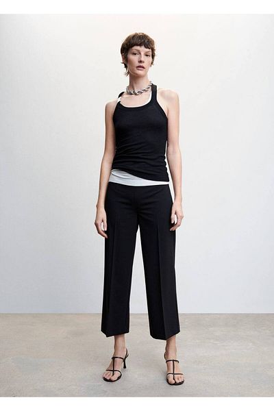 MANGO Woman Straight Cut Culotte Trousers
