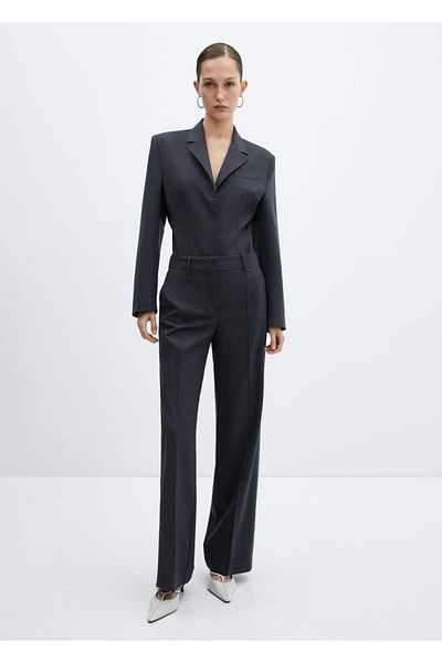 MANGO Woman Sitzender Blazer-Jackenmodell-Wollbody