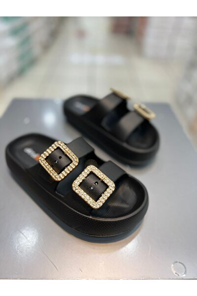 Akınal Bella Çift Tokalı Taşlı Kadın Günlük Terlik