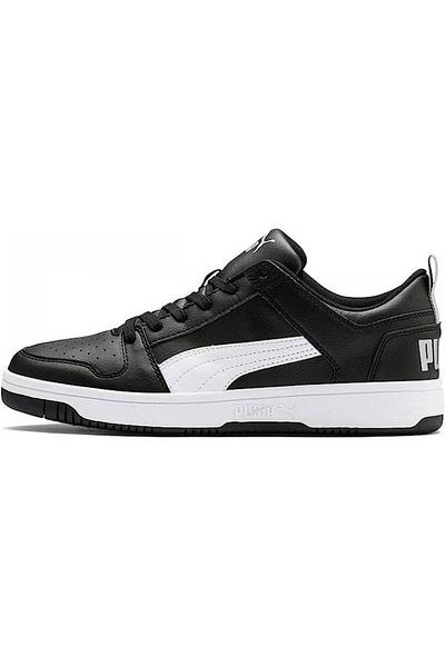 Puma Women's Black and White Sneakers - 370490 -02 Rebound Layup Lo Sl