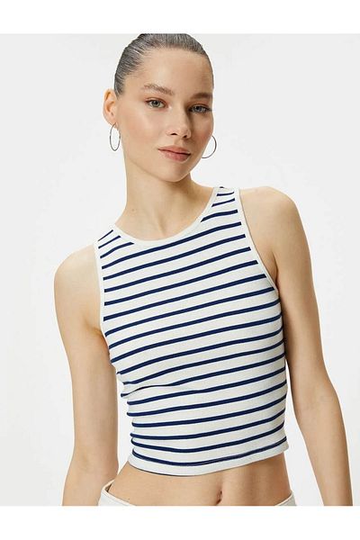 Koton Navy Blue Women's Sleeveless T-shirt - 4sal30024ık