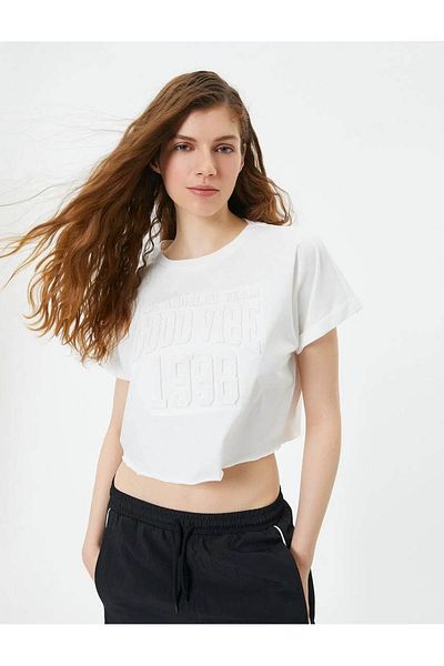 Koton Ecru Γυναικείο T-shirt - 4sal10032ık Μοντέλο