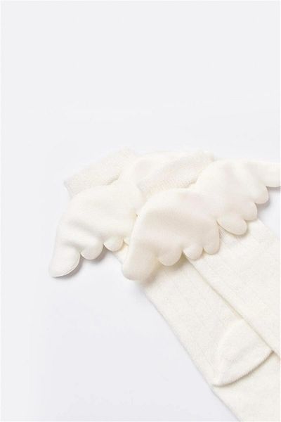 Bibaby Organic Knee Socks New Angel Ecru