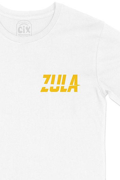 Cix Tricou alb cu design Zula Pocket Logo