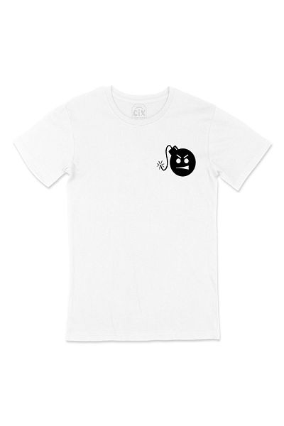 Cix White T-Shirt with Ready to Explode Bomb Pocket Logo Design