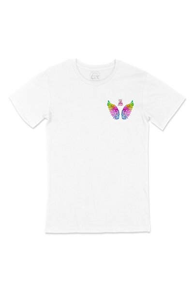 Cix White T-Shirt - Colorful, Winged Pocket, Logo Design